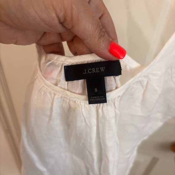J.Crew linen white dress spaghetti straps oversized - Picture 5 of 6